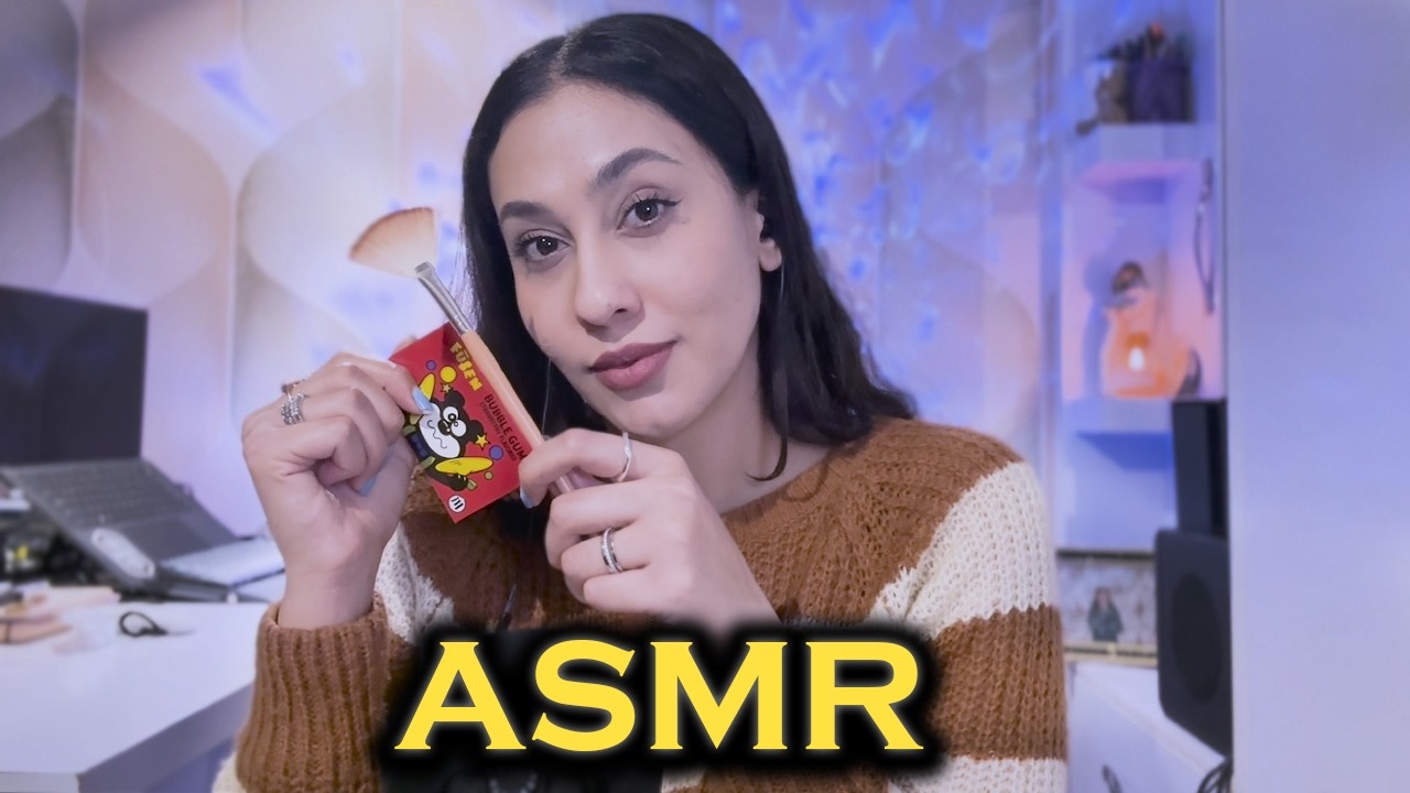 I do nothing but you fall asleep/ASMR mix-triggers (gum chewing, brush, lotion)