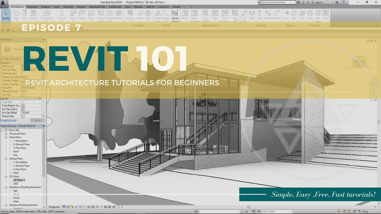07-REVIT 101- Revit Beginner tutorial  EP 7 (2019-2020)