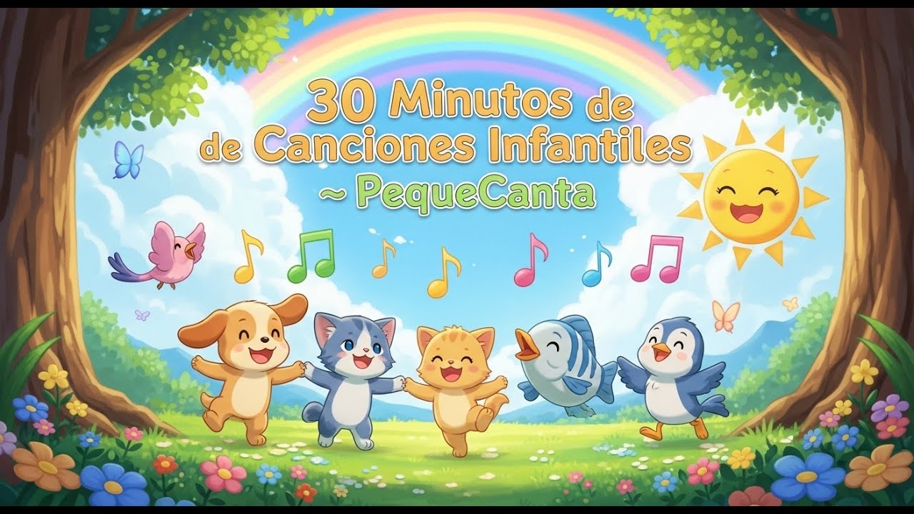 🎶 Canciones Infantiles en Español 2025 🌈 | 30 Minutos sin parar de diversión | PequeCanta Mix 🎵