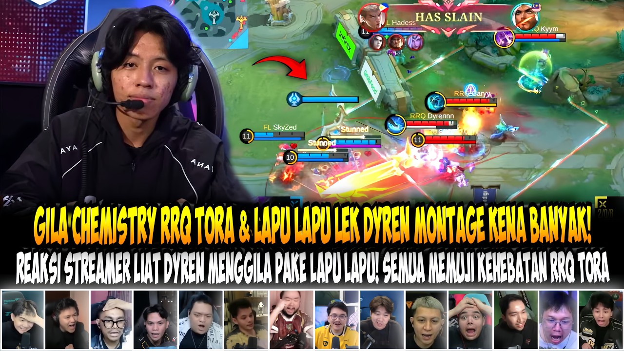 GILA LAPU LEK DYREN BIKIN STREAMER TAKJUB 🔥REAKSI STREAMER LIAT RRQ TORA MENGGILA LAWAN TEAM FLASH‼️