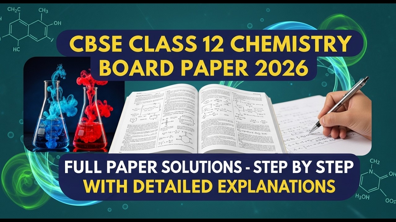 CBSE Class 12 Chemistry Board Paper 2026 | Full Paper Solution with Detailed Explanation