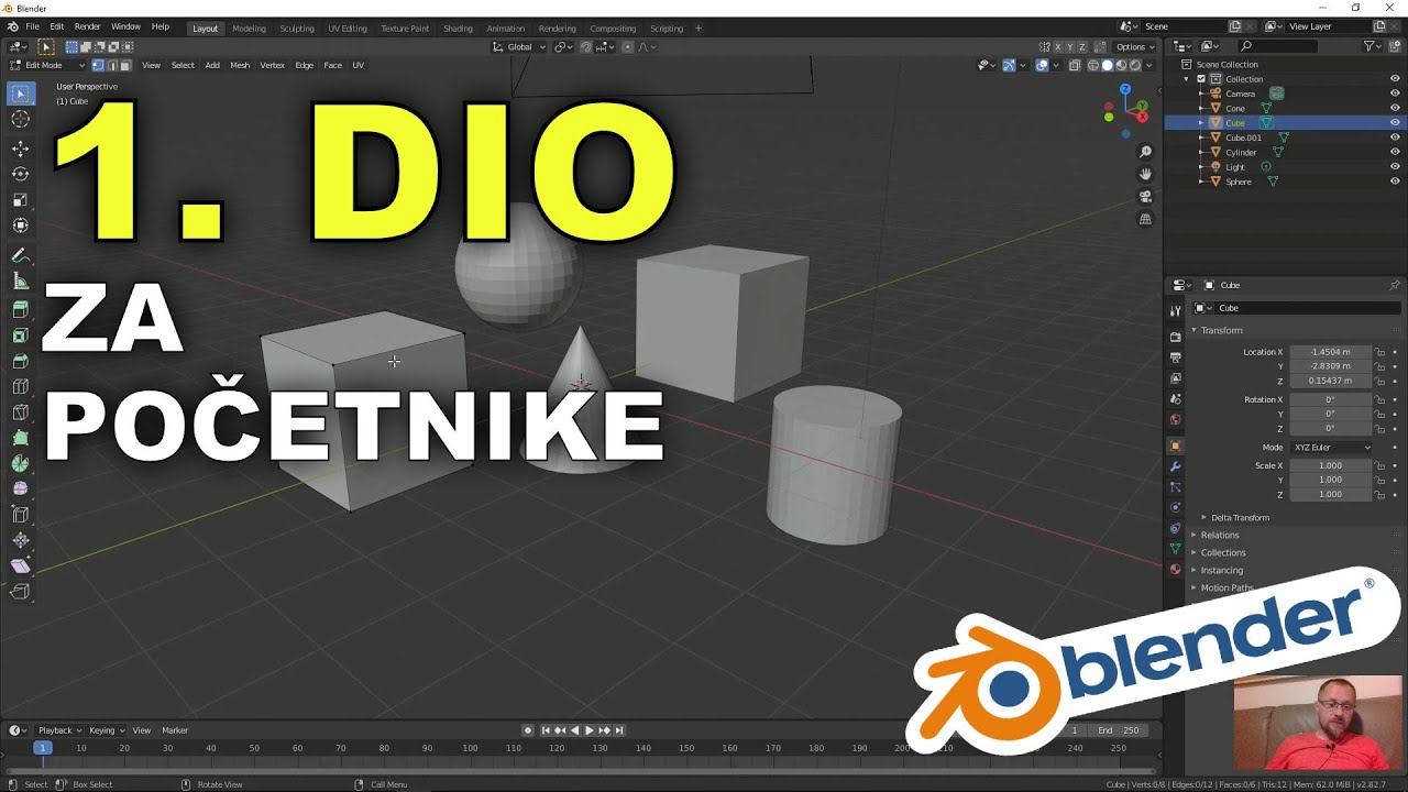 Blender 3d - Tutorial - 1. dio za početnike