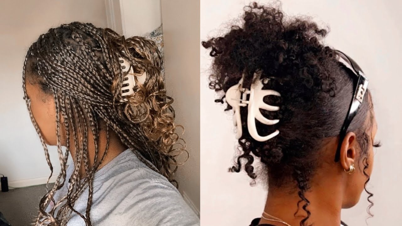 🤎 TRENDY CLAW CLIP HAIRSTYLES NATURAL HAIR COMPLIATION 🤎