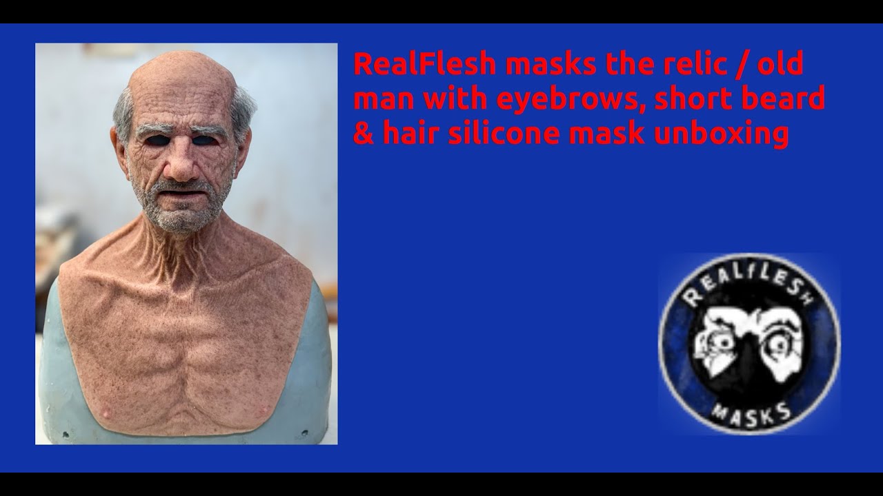 RealFlesh masks the Relic silicone mask with hand punched hair, eyebrows and short beard unboxing