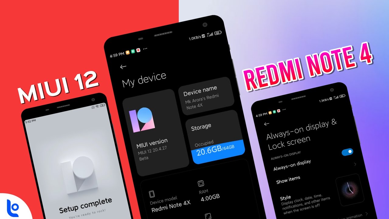 MIUI 12 Port 20.4.27 for Redmi Note 4 Review, Super Smooth, AOD Support, Gaming Profile and more...