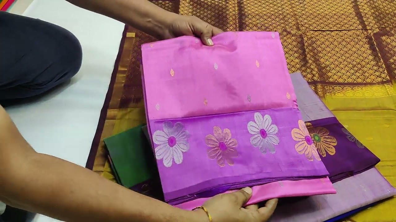     NEW MODAL   UPPADA PATTU     FLOWER BUTA SAREES 👌 what's up no 9848843477 wholesale price 5200/-