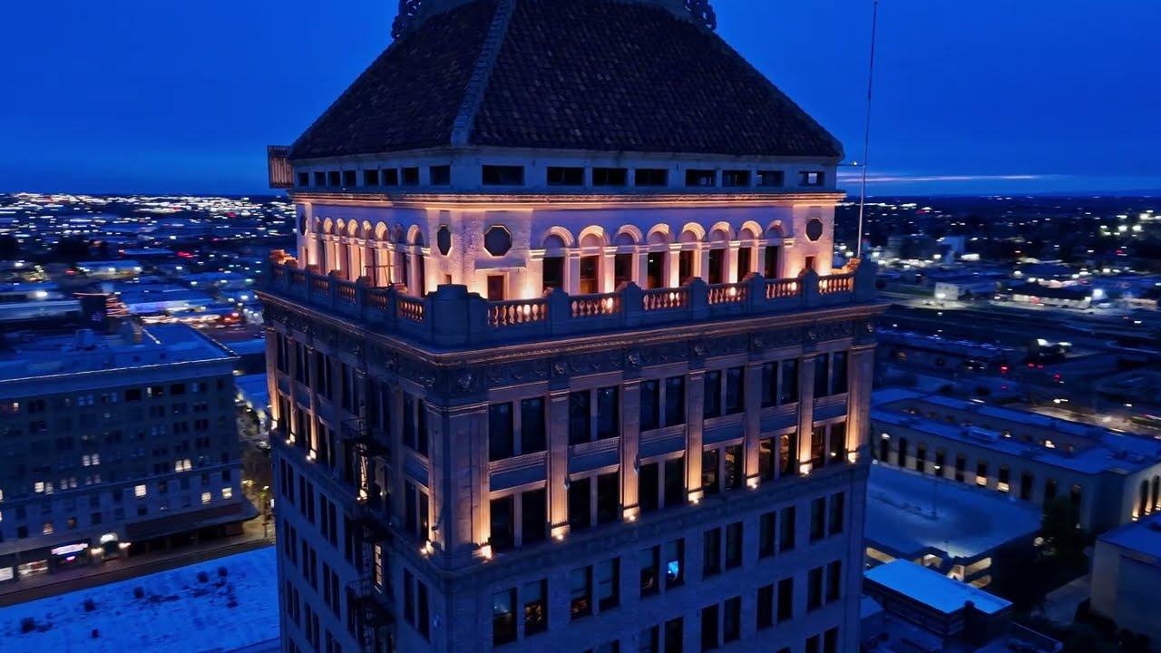 Downtown at Night | Aerial City Lights 