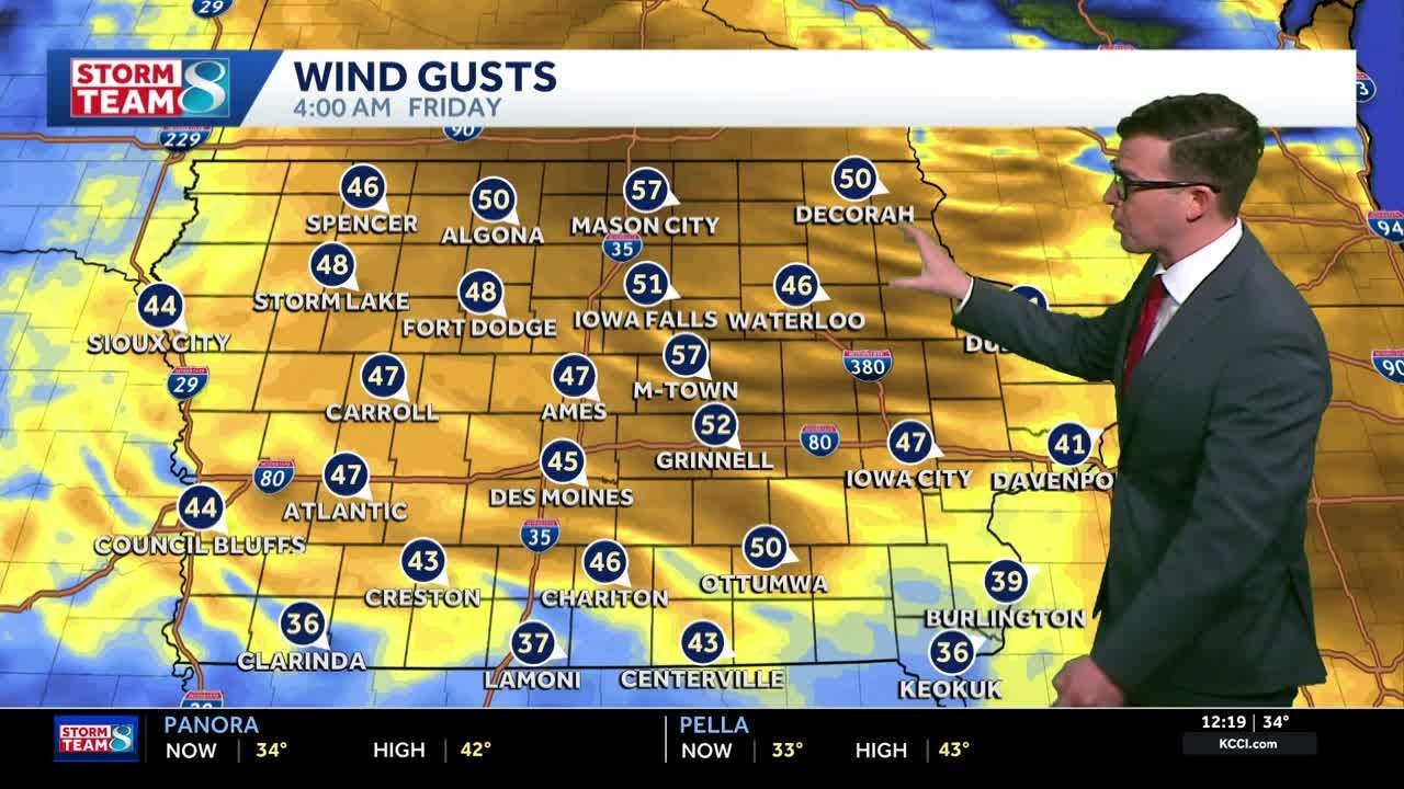 Iowa weather: Morning snow moves out; very gusty winds later this week