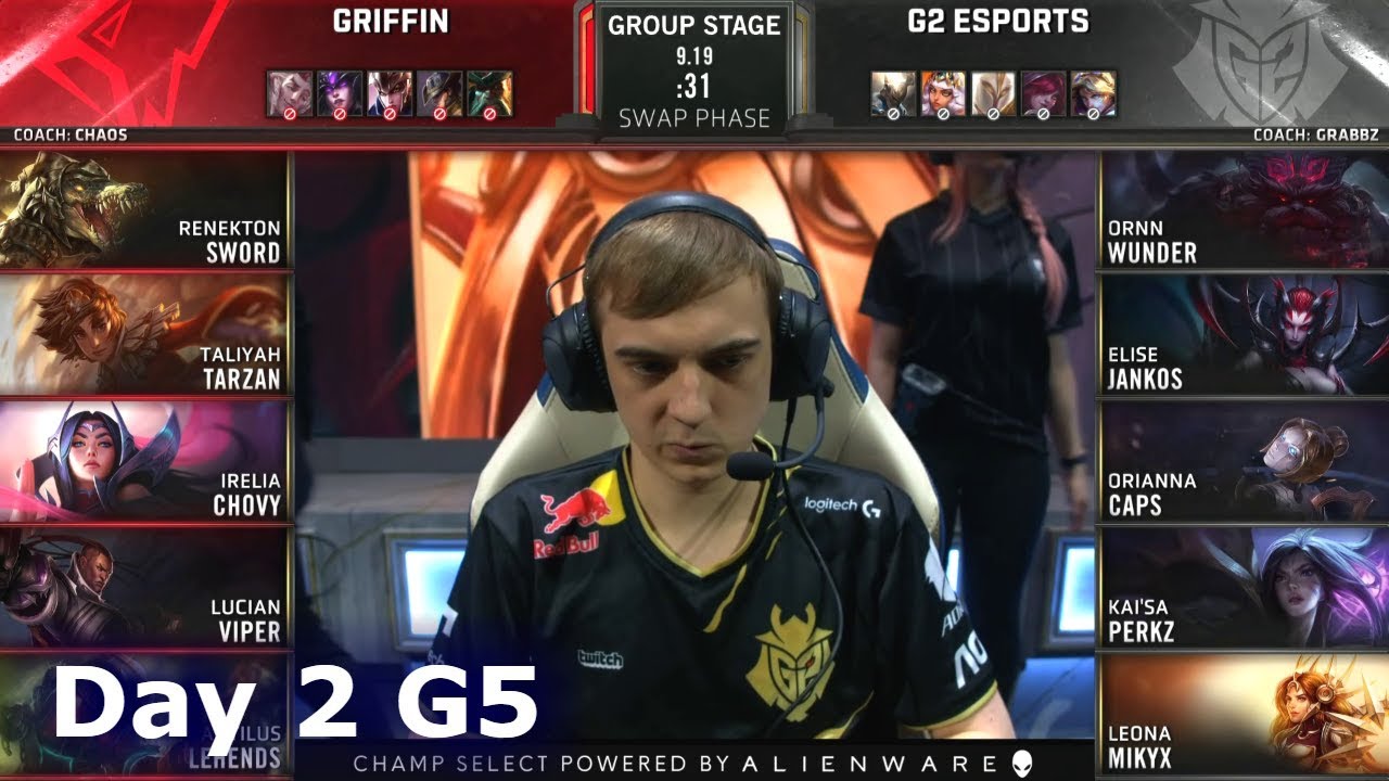 GRF vs G2 | Day 2 S9 LoL Worlds 2019 Group Stage | Griffin vs G2 eSports