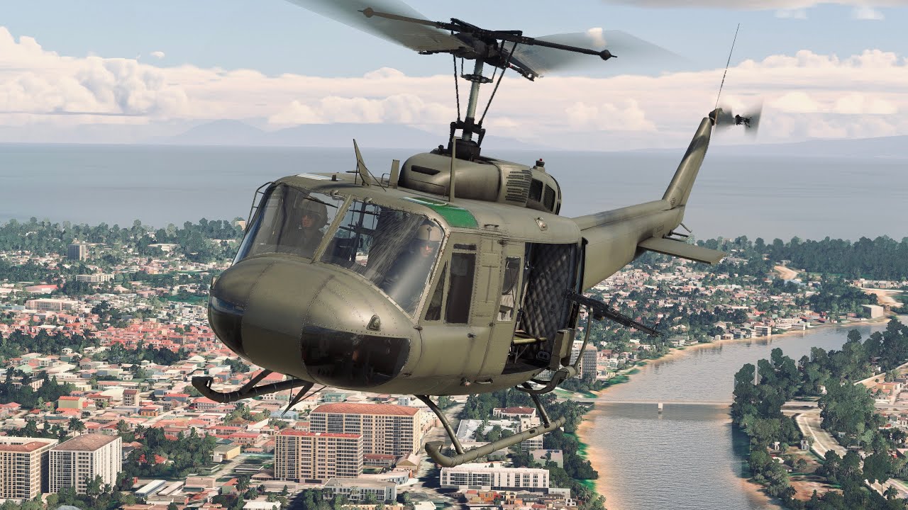 Low and slow UH-1H Huey helicopter aerial patrol over Cagayan de Oro City 🇵🇭 MSFS 