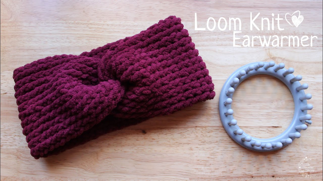 How to Loom Knit an Earwarmer Headband With a Front Twist  | The Sweetest Journey