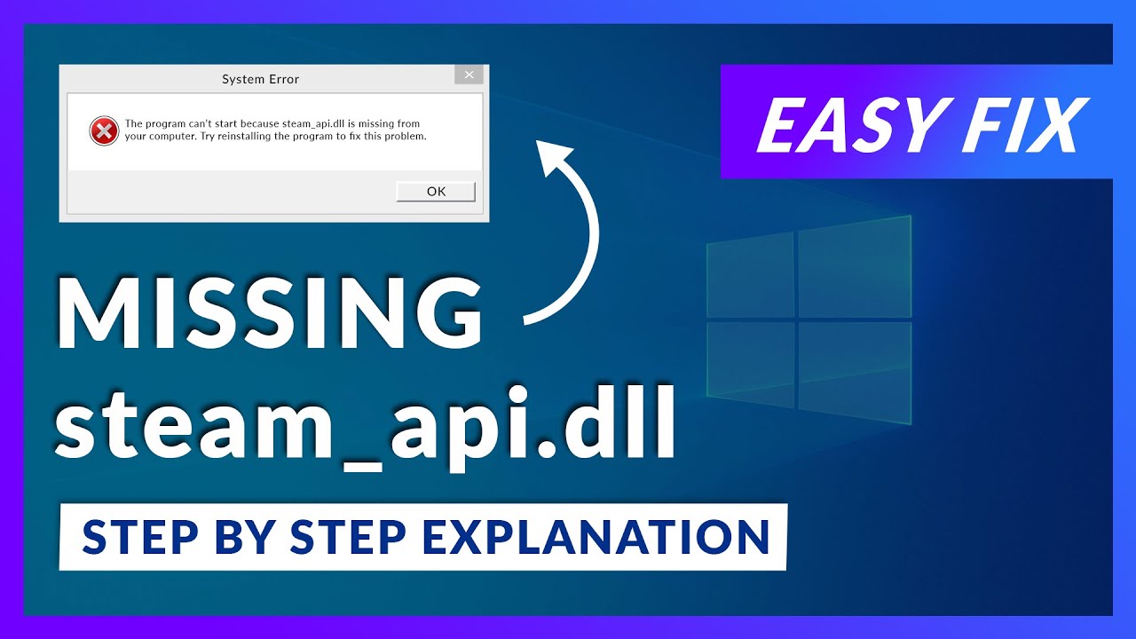 Ошибка отсутствия steam_api.dll | Как исправить | 2 способа исправления | 2021