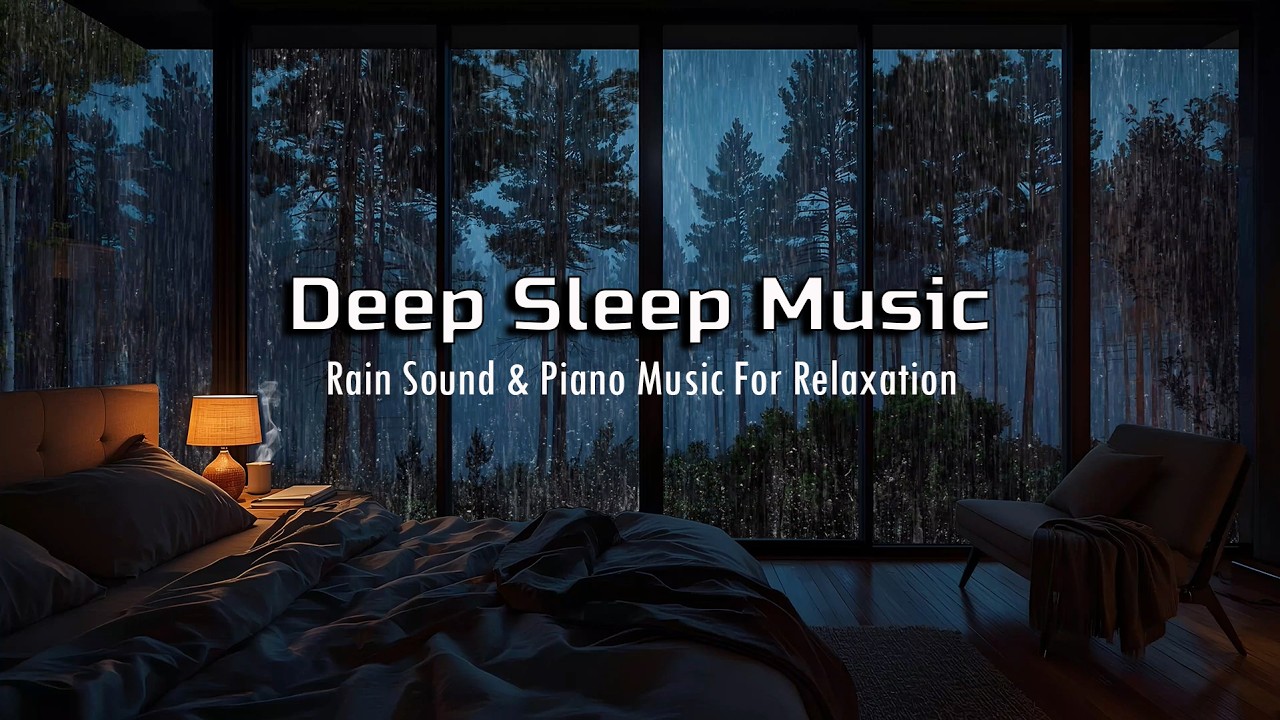 Relaxing Sleep Music for Deep Rest 😴Rainy Bedroom Ambience for Deep Sleep, Stress Relief & Calm Mind