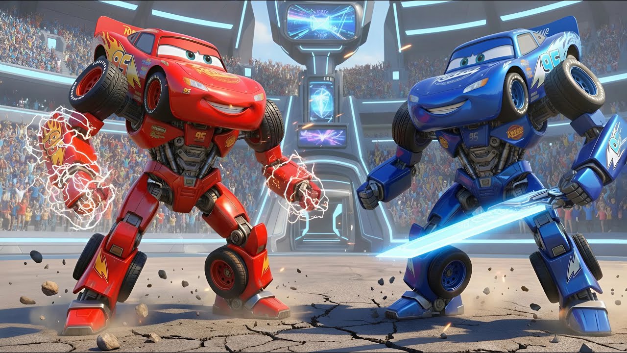 🔴Mech McQueen vs Blue Doppelganger — The Ultimate Rescue Battle 🔥🤖| Red Monster
