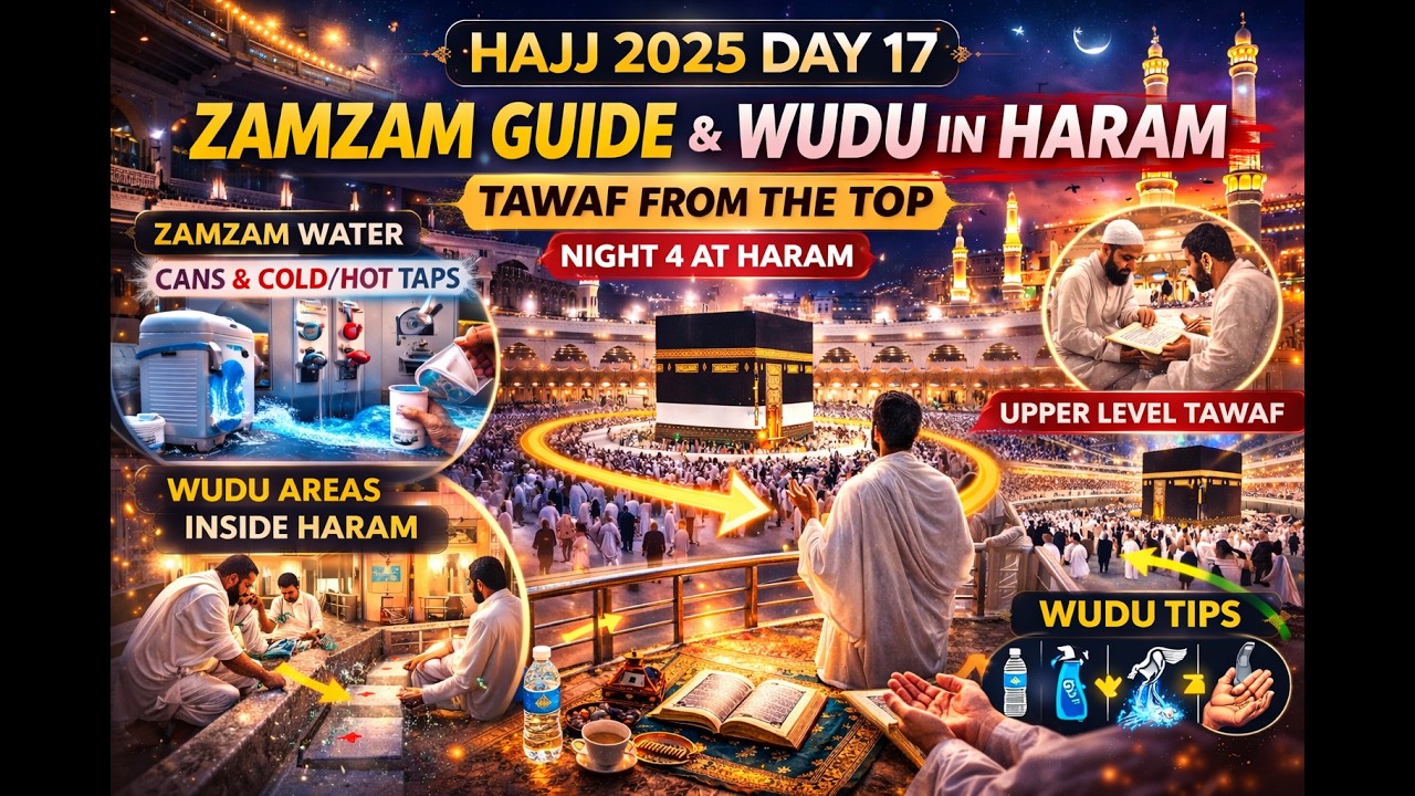 Hajj 2025 Day 17 | Zamzam Guide, Wudu in Haram & Tawaf from the Top | Night 4 of 4