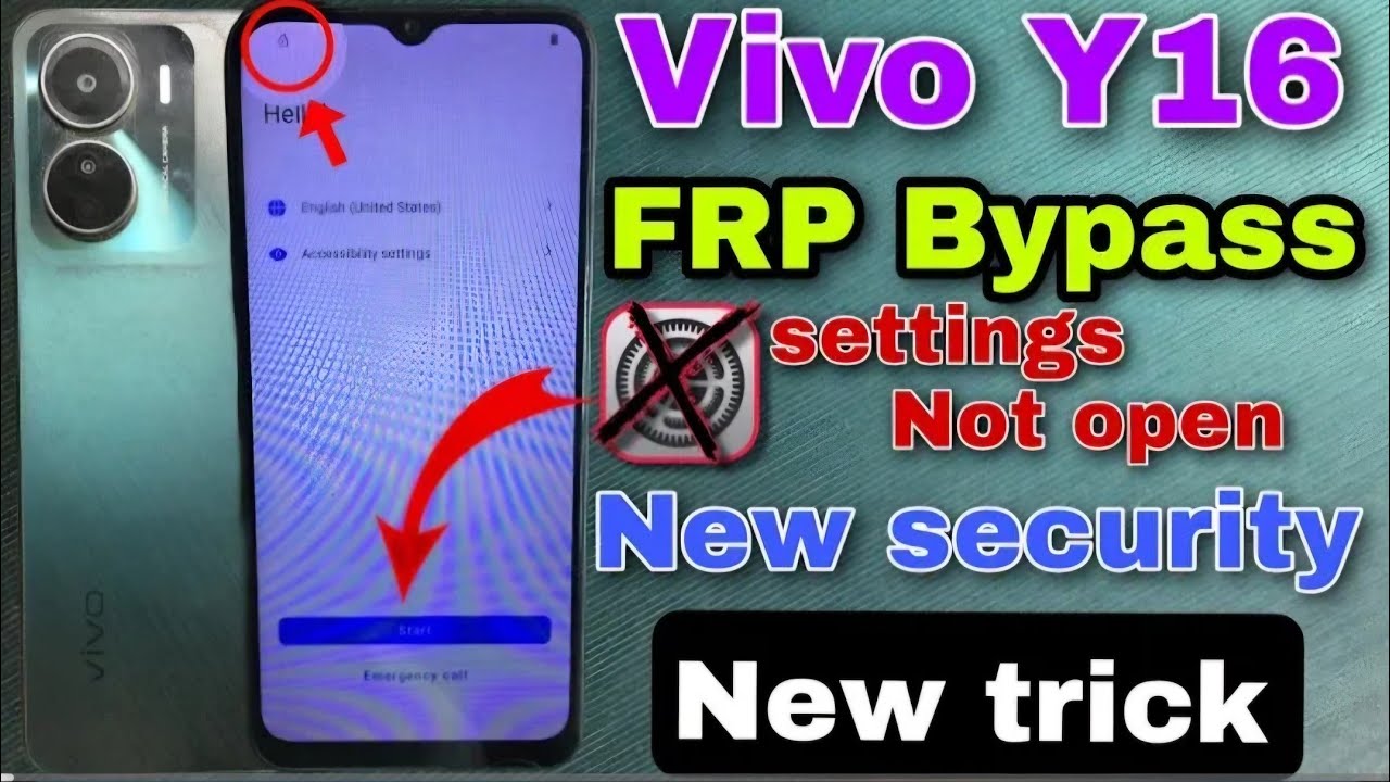 Vivo Y16 FRP Bypass Setting Not Open 2025 Method Latest Security Google account remove Without Pc