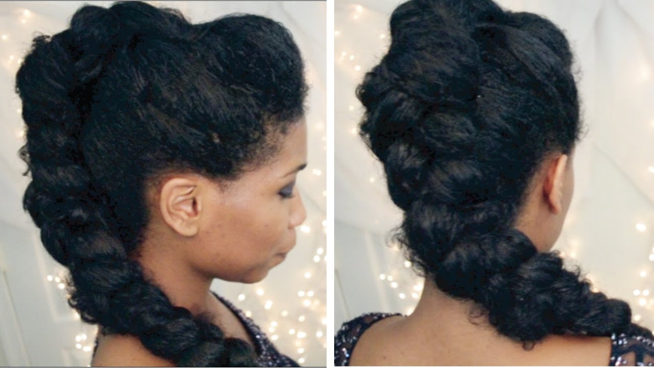 Selena Gomez Braided Mohawk on Natural Hair | Party Clubbing Hairstyles