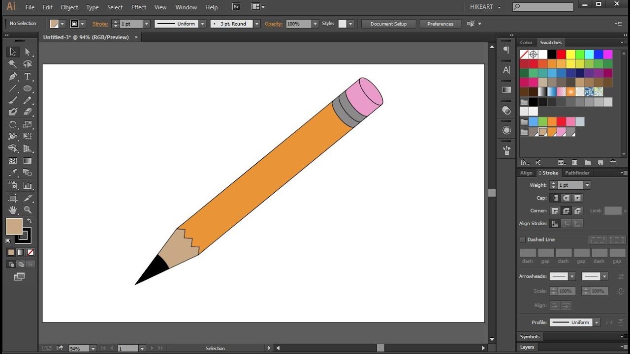 Как рисовать карандашом в Adobe Illustrator