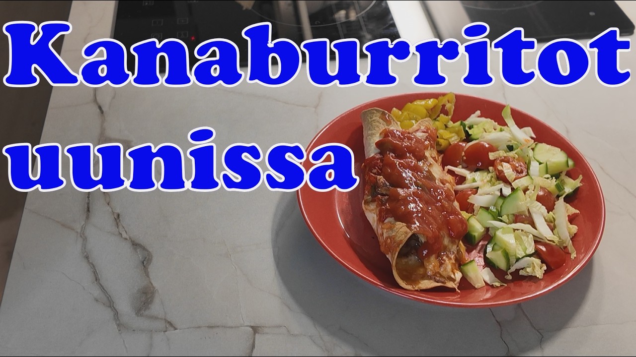 Helpot kanaburritot uunissa.