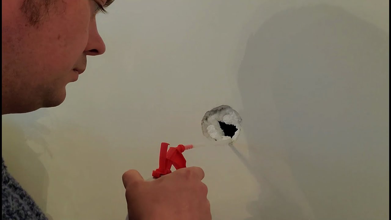 Patching a Large Drywall Hole with Spray Foam