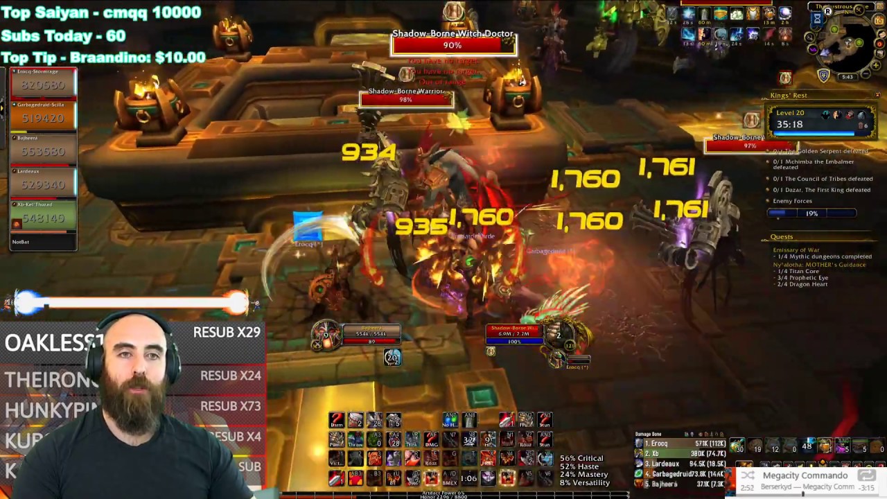 KING'S REST +20: 477 Fury Warrior (83k DPS) - WoW BFA 8.3 Mythic+ Dungeon