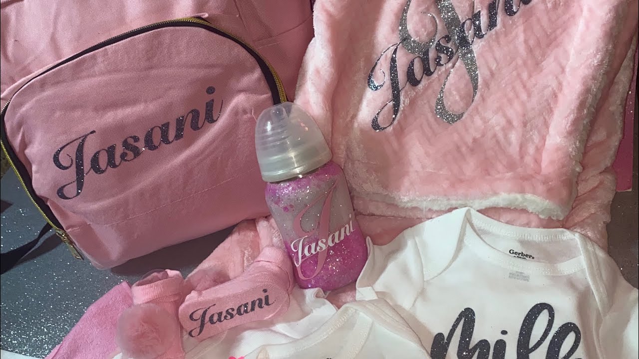 Watch me make a custom Diaper bag set  with iron on Circuit vinyl