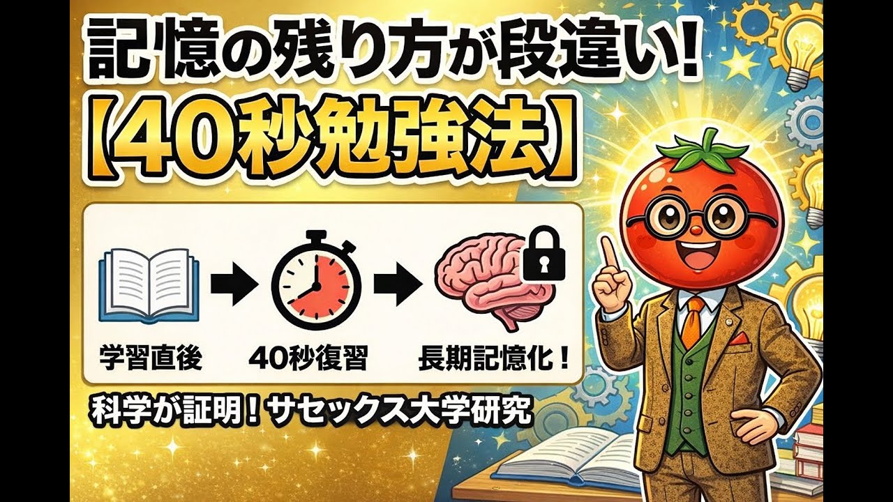 【衝撃】脳に刻み込む「40秒勉強法」が凄すぎる！忘れないための最強習慣！