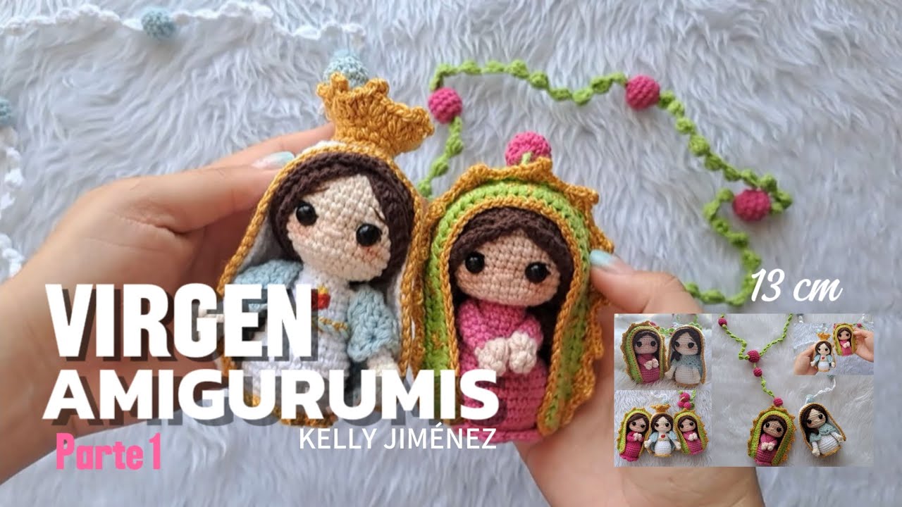 Virgen de Guadalupe tejida a Crochet (Rosario/ Camandula/Denario) Amigurumi Parte 1
