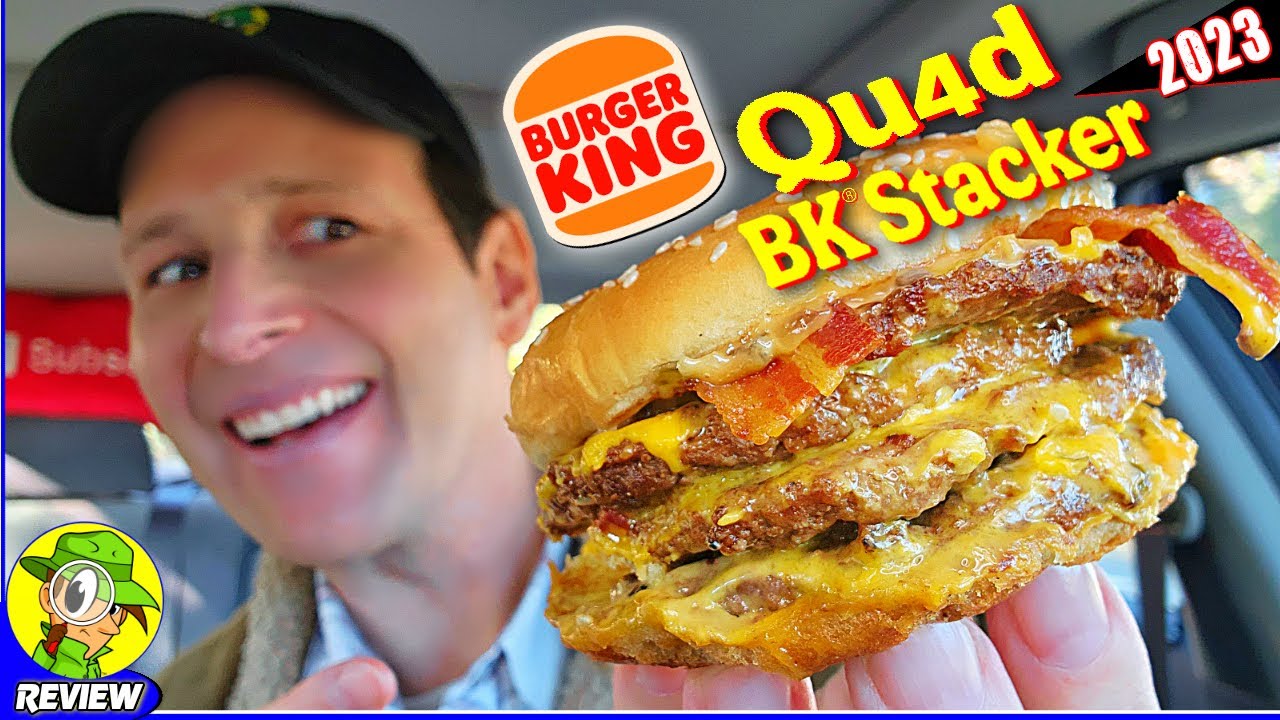 Burger King&reg; QUAD BK&reg; STACKER 2023 Review 🍔👑🧱🥓🧀 ⎮ Peep THIS Out! 🕵️&zwj;♂️