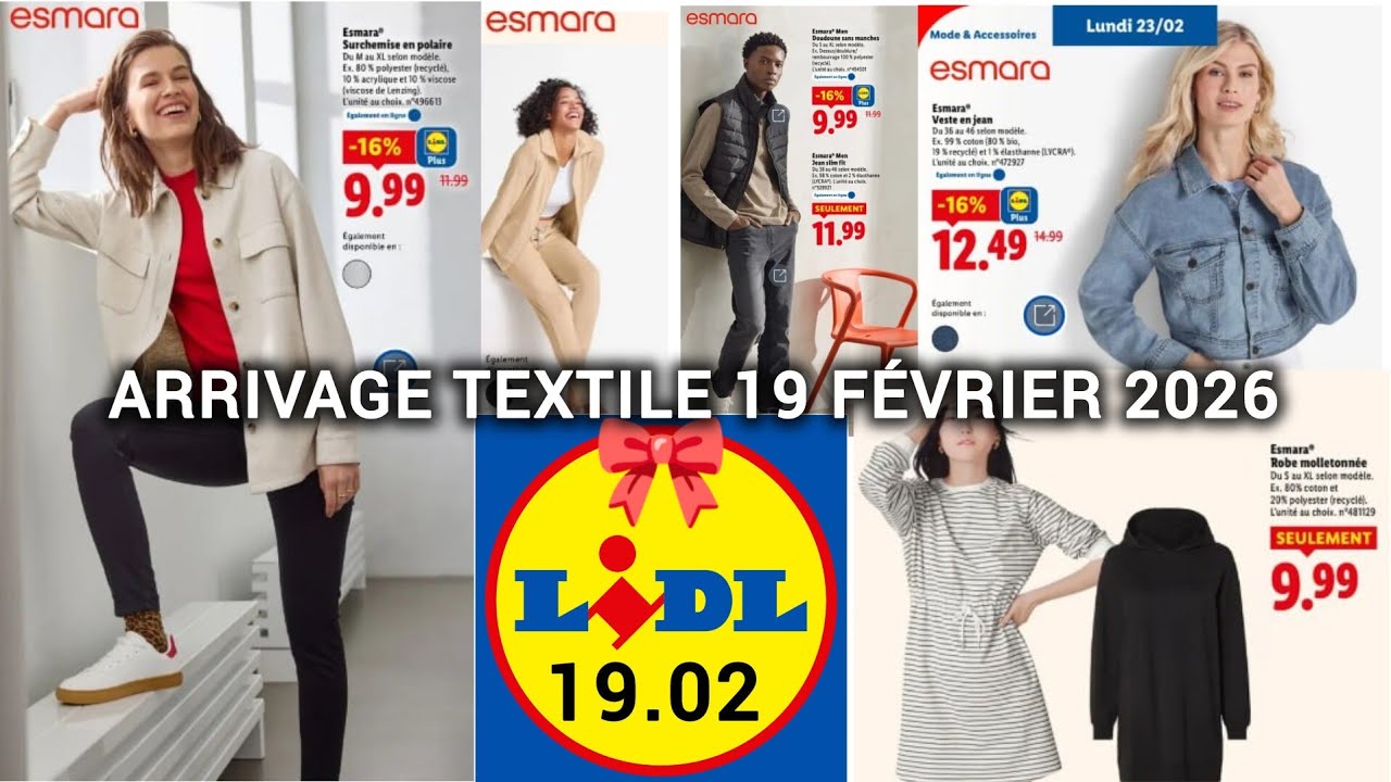 LIDL Arrivage de la Semaine 19/02/26 💙💛❤️ PROMO TEXTILE ❤️💛💙 Maison & Décoration Bricolage Parkside