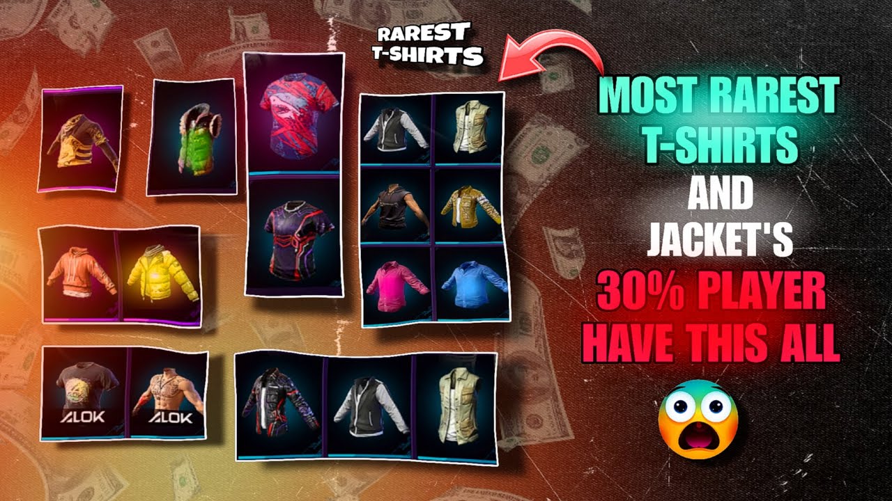 MOST RAREST T-SHIRTS AND JACKET'S 😱 #freefire