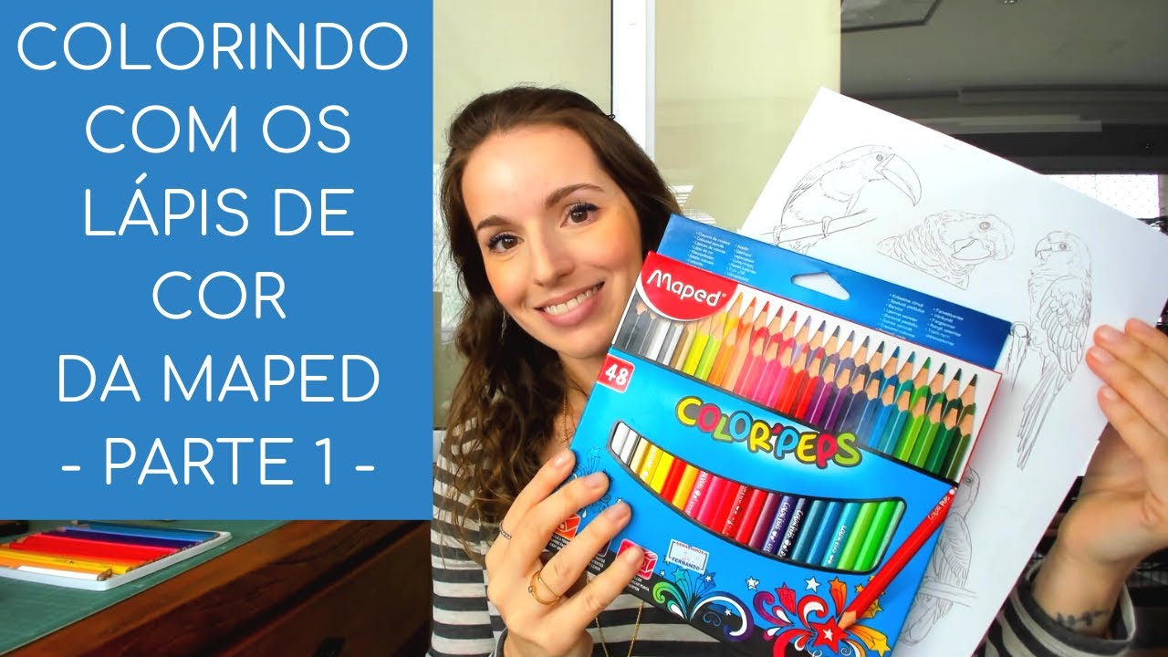 Colorindo uma Maracanã-pequena com os lápis da Maped - Parte 1