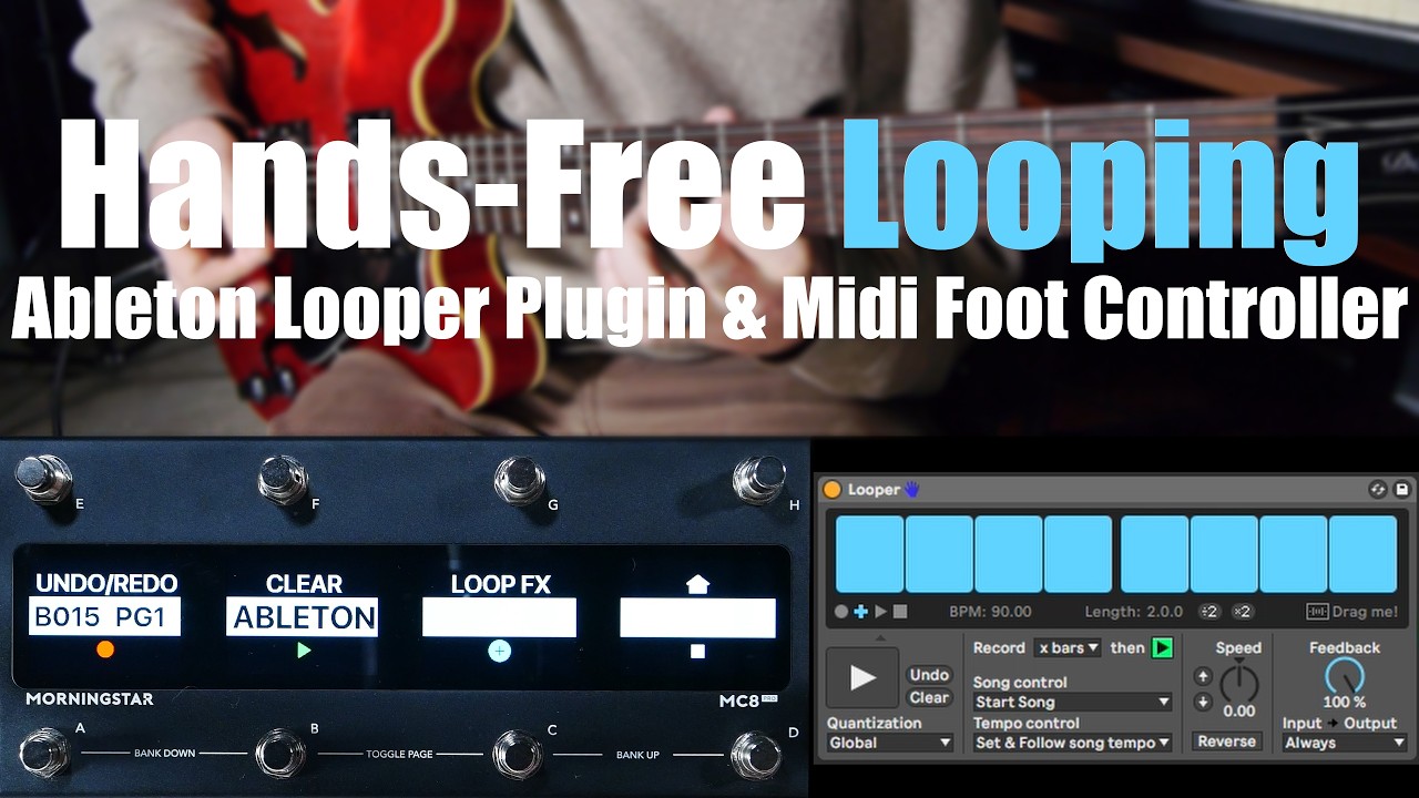 Как создавать лупы без помощи рук с помощью плагина Ableton Looper и MIDI-ножного контроллера.