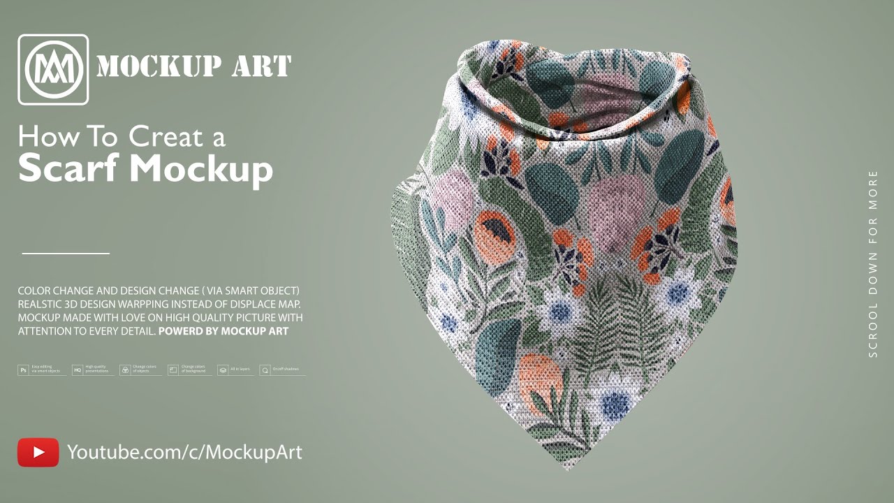 How to make a Scarf Mockup | Photoshop Mockup Tutorial