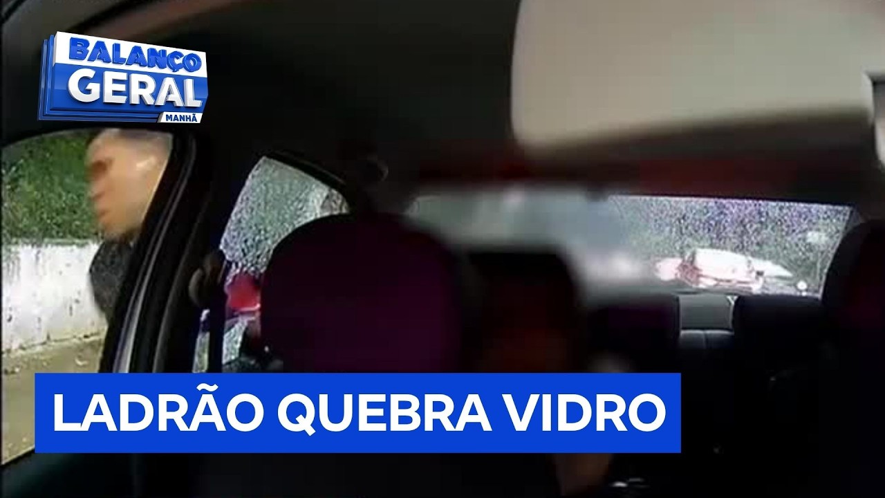 Ladrão quebra vidro de carro de aplicativo e rouba celular de passageira em São Paulo
