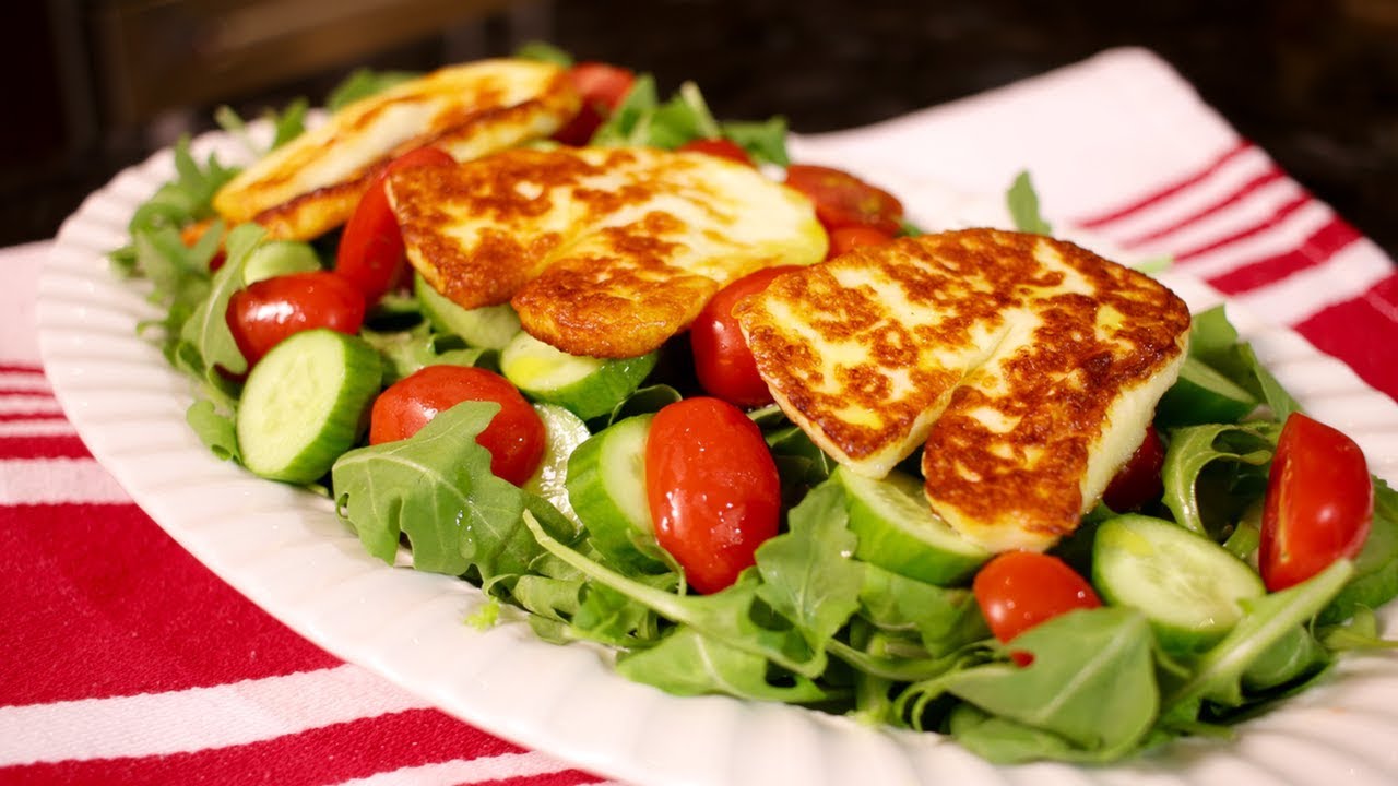 How to make Grilled Halloumi Salad (Assyrian Food)