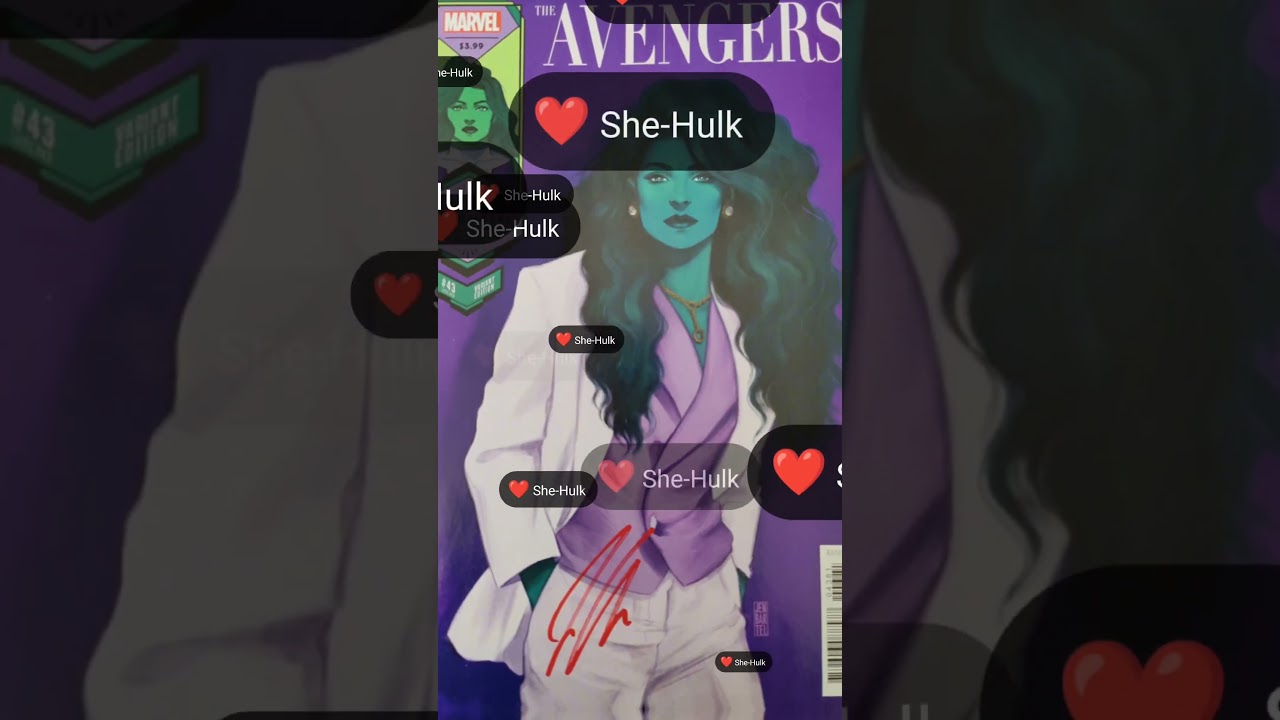 She-Hulk cover by Jen Bartel and signed by Jason Aaron