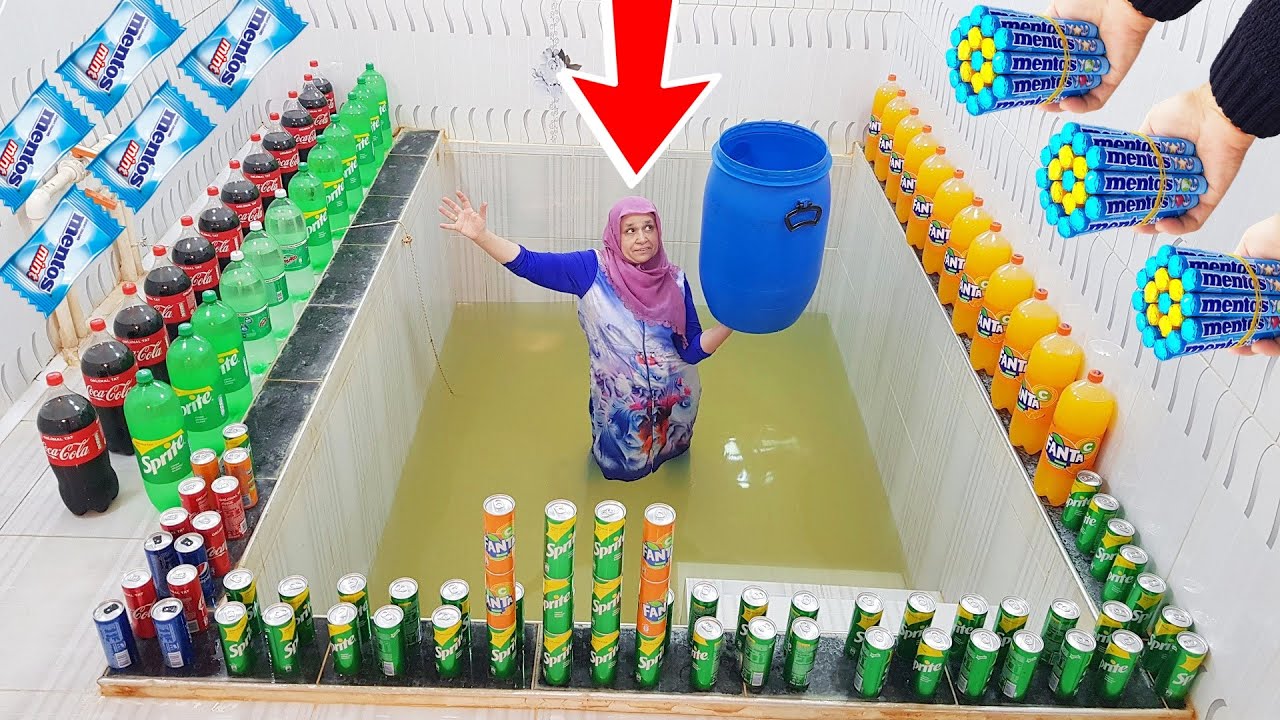EXPERİMENT: BIG SPRİTE vs COCA COLA vs FANTA and MENTOS !!!!!!!!!!!!!!!!!