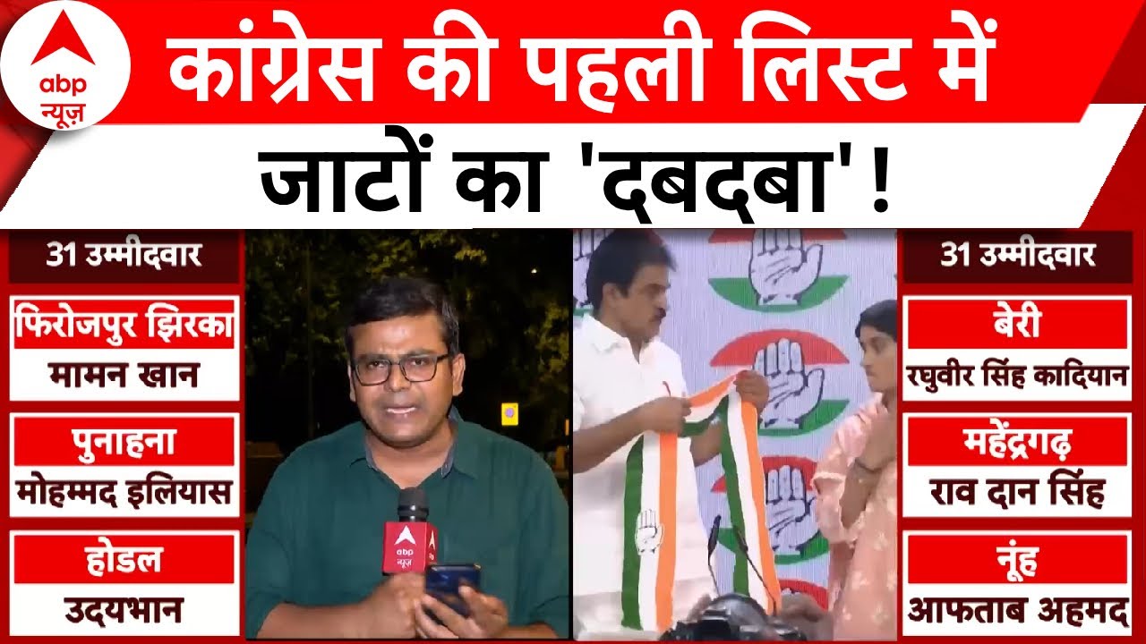 Haryana Election 2024: कांग्रेस की पहली लिस्ट में जाटों का 'दबदबा'! | Congress Candidate List