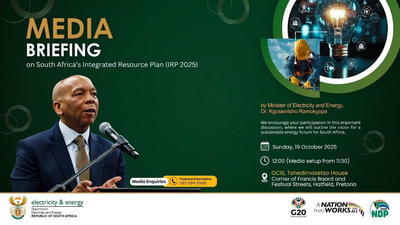 Minister of Electricity and Energy, briefs media on South Africa&rsquo;s Integrated Resource Plan (IRP).