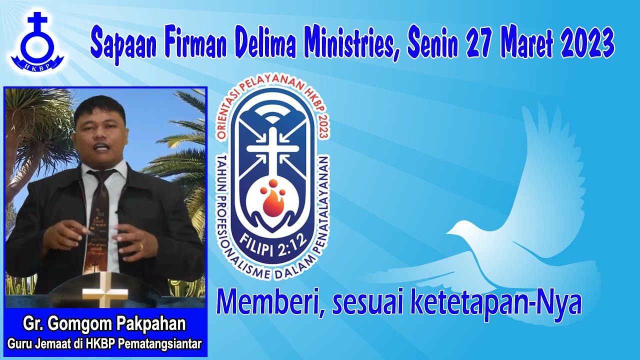 Gr. Gomgom Pakpahan | Renungan Delima | Senin 27 Maret 2023