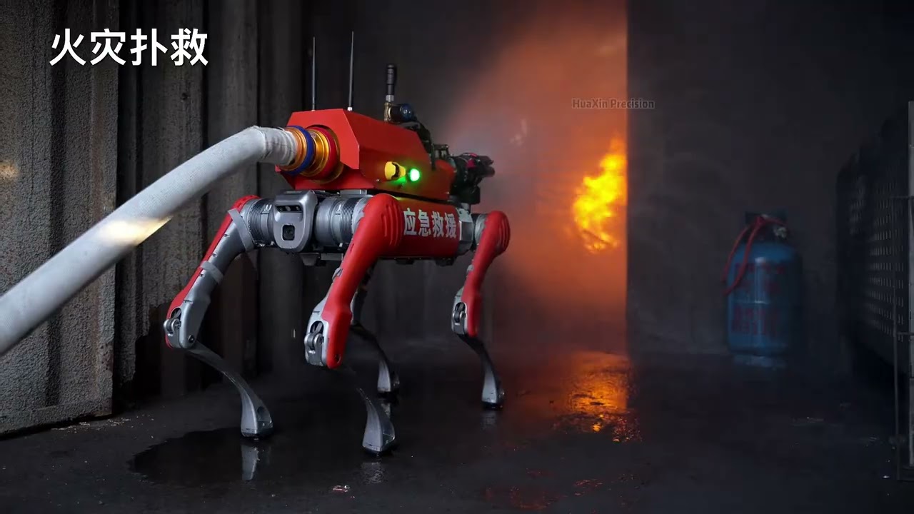Firefighting Robots Are Here!#Unitree #FirefightingRobot #RobotDog #RescueRobot#HumanoidRobot