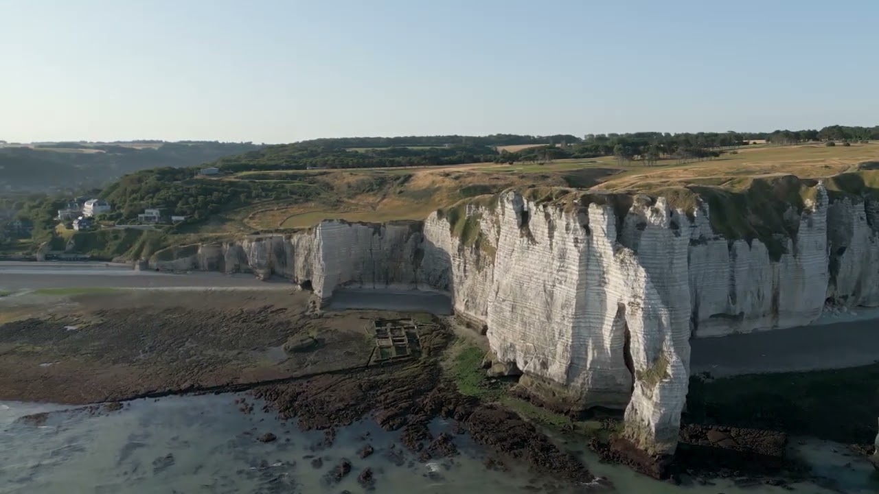Sunrise in Etretat Normandy - CInematic Drone