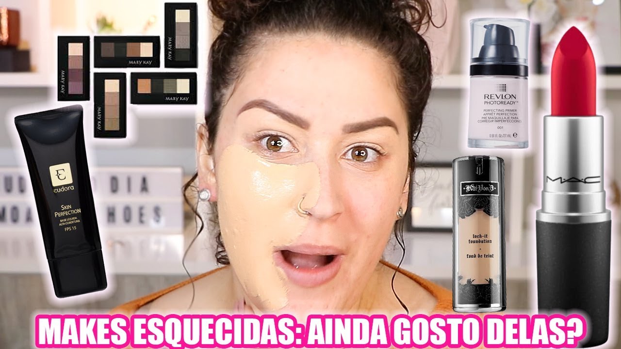 MAQUIAGEM COM PRODUTOS PERDIDOS NO ABISMO DAS MAKES! Duda Fernandes