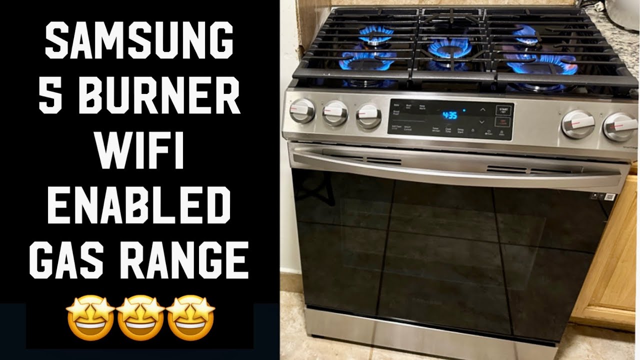 Samsung 6.0 cu. ft. Capacity Front Control Slide-in 5 Burner Gas Range WIFI Enabled NX60T8111SS