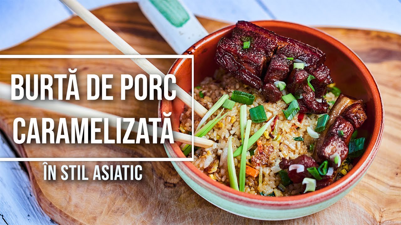 Burta de porc caramelizata in stil asiatic. Reteta de Mancare chinezeasca. Se topeste in gura