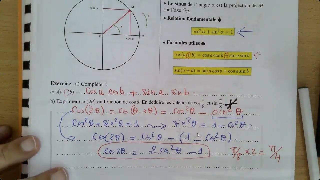 Calcul de cos  et sin pi/8