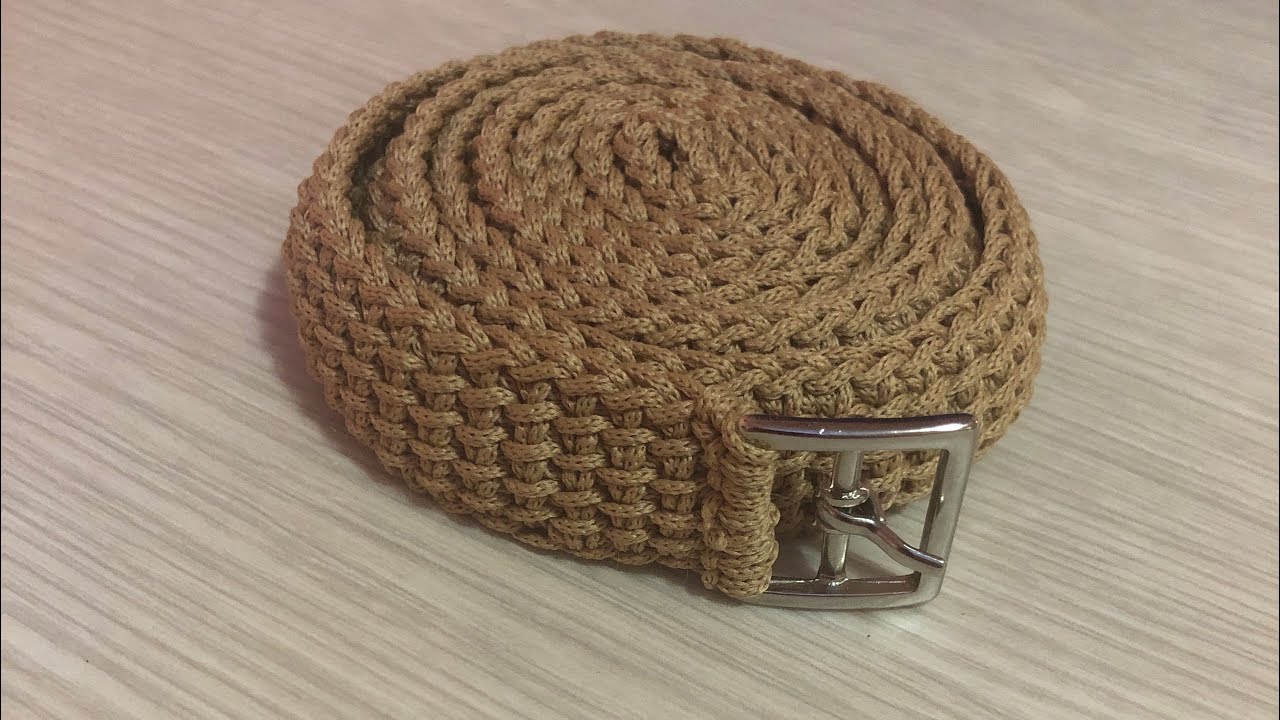 TUTORIAL: Cintura all'uncinetto -punto tunisino- crochet belt Idee Uncinetto