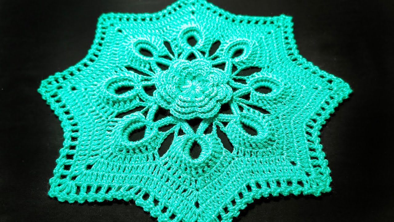 Crochet Design 🔵 Thalposh/Doily/Table Cloth in Hindi & Urdu - Wool Crochet Pattern 290