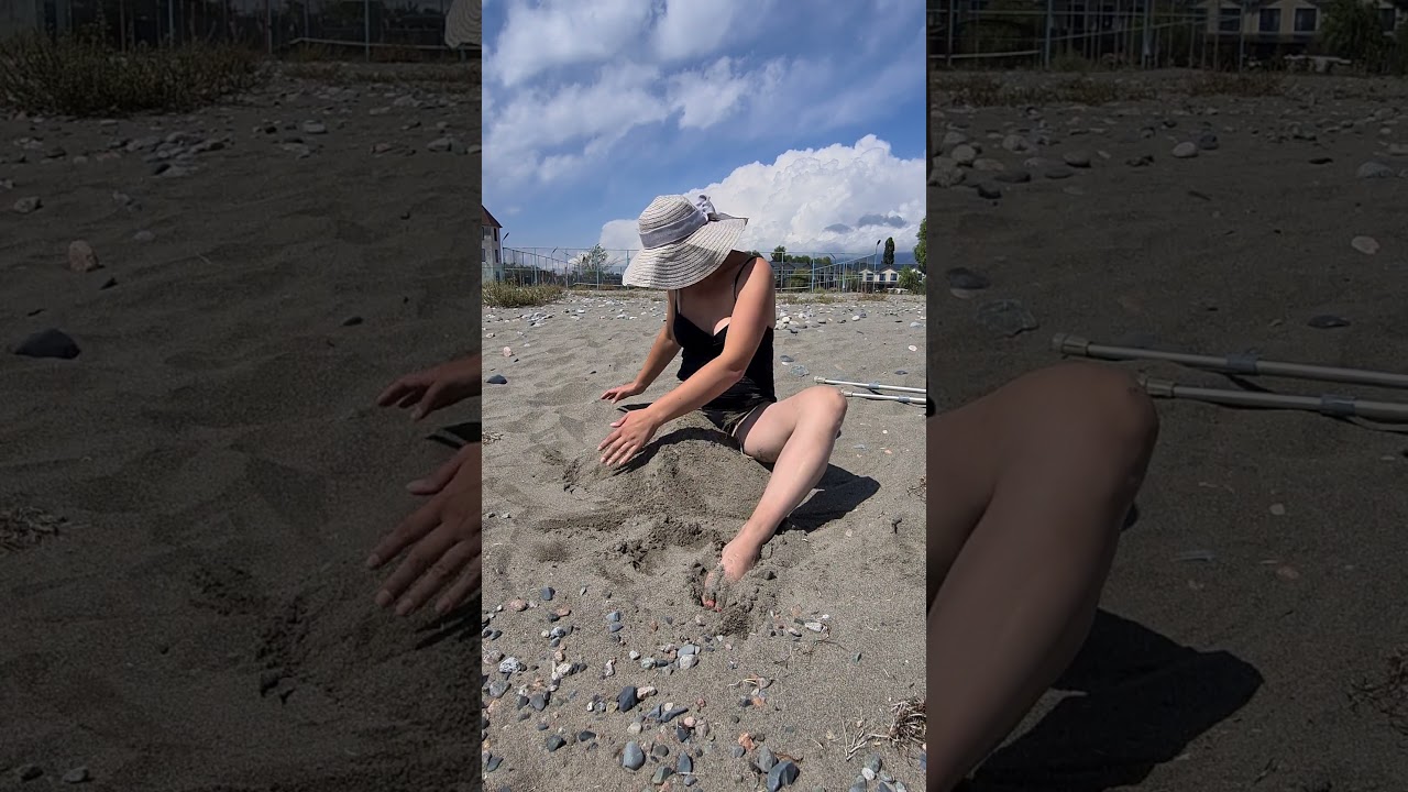 Beauty amputee at the beach